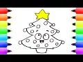 How to Draw Christmas Tree Easy Coloring Pages for Kids Easy Xmas Art and Drawings for Children