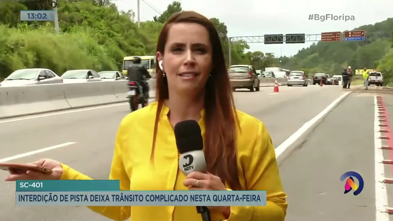 Parte da rodovia SC-401 está interditada por riscos de deslizamentos