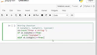 A program to demo string functions isalpha isdigit and isalnum in python