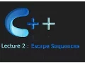 C Programming lecture 2 Escape Sequences