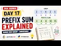 DSA Day 17 Prefix Sum Explained Range Sum Query - Immutable LeetCode 303 Python DSA