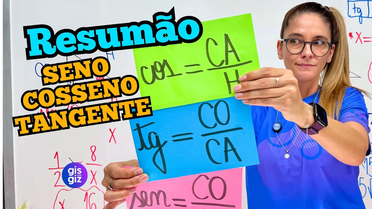 SENO, COSSENO E TANGENTE - RESUMÃO TRIGONOMETRIA NO TRIÂNGULO RETÂNGULO