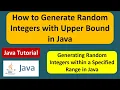How to generate Random numbers using ints Bound methods of Random Class