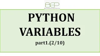Part1 Python variables - Python tutorial for beginners 2020
