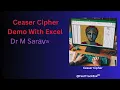 Caesar Cipher with Excel demo