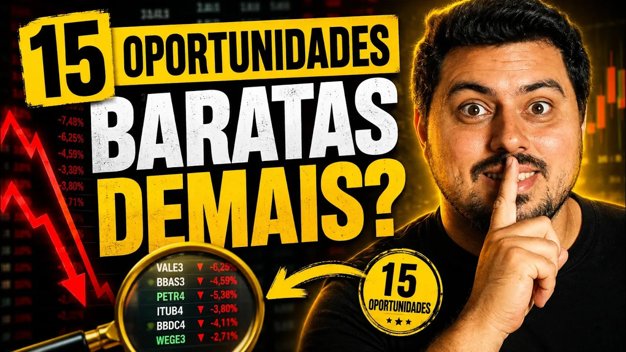 AS 15 AÇÕES MAIS BARATAS QUE ESTOU ACOMPANHANDO