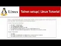 Linux Tutorial Telnet setup