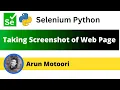 Taking screen shot of the web page Selenium Python