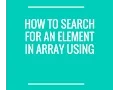 How to search for an element in array in java