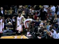 LeBron James Kisses a Fan in the Front Row