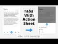 Create Tabs with Action Sheet using HTML CSS JavaScript