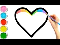 Download Lagu Rainbow Heart Glitter Coloring For Kids | Learn Shapes, Colors For Toddlers | Magic Fingers Art #02