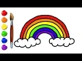 Drawing and Coloring a Rainbow for Kids Coloring Pages Color Time Kids Art