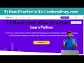 14 Python Exercise Problems for Beginners - from Codecademy Python3 Series of Basics