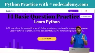 14 Python Exercise Problems for Beginners - from Codecademy Python3 Series of Basics