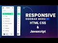 Responsive Side Navigation Bar in HTML CSS and JavaScript Dashboard Sidebar menu