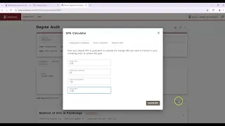 Degree Works GPA Calculator