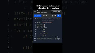 Find maximum and minimum values in a list of numbers program-python
