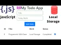 Todo App In Java Script Using Local Storage In Hindi