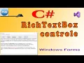 C o controle RichTextBox C Sharp Windows Forms Visual Studio 2019