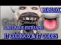 ROBLOX CODIGOS SIMULADOR ESTRANHO FREAKY SIMULATOR CODES COMO RESGATAR CODIGOS FIQUE FORTE