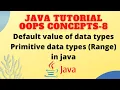 Default value of data types in java Primitive data types The primitive data types and its range