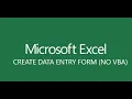 SIMPLE AND EASY WAY TO MAKE DATA ENTRY FORM NO VBA