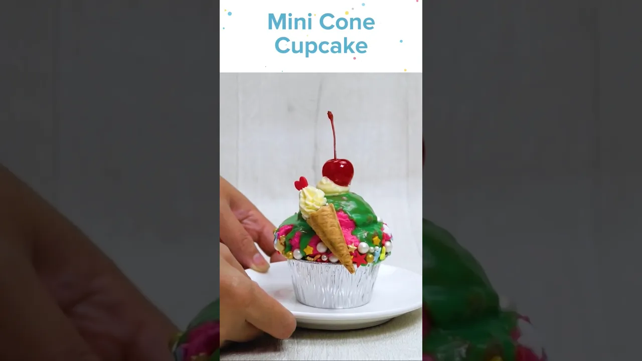 Mini Cone Cupcakes #Shorts #ViralShorts #cupcakedecoration