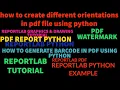 REPORTLAB REPORTLAB PYTHON TUTORIAL How To Create Orientations In Pdf Using Python PART 49