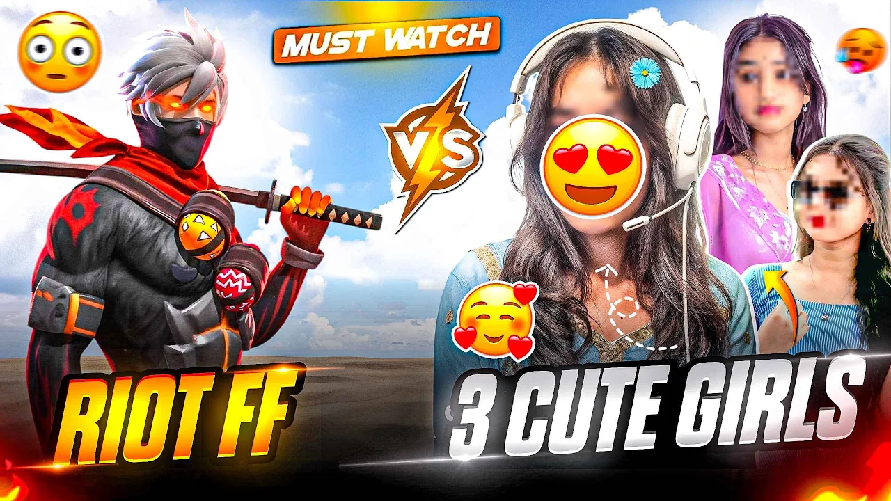 RIOT vs 3 CUTE GIRLS 🌷Dekho Hua Kya 💀? | RIOT FF