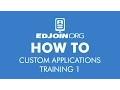EDJOIN Custom Applications training 1