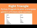 Python Program to Print Triangular Pattern of N lines with Numbers Grand Assignment 2 Question