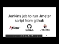 Jenkins job to run Jmeter script from GitHub
