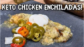 Keto Chicken Enchiladas - Only 6g TOTAL Carbs and 27g Protein