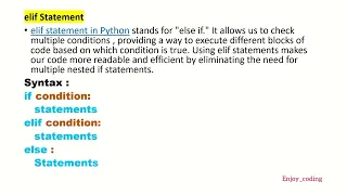 Conditional Statements in Python part1 Python Tutorial Enjoy - coding