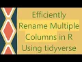 Efficiently Rename Multiple Columns in R Using tidyverse