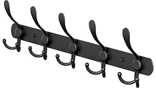 Sayoneyes Coat Rack Wall Mount with 5 Tri Coat Hooks