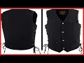 Milwaukee Leather DM1315 Men s Black Denim Classic Side Lace Snap Front Vest