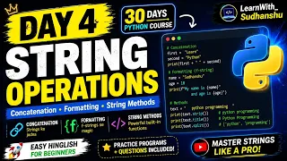 Python Strings Operations Day 4 Python Course in Hindi Learn With Sudhanshu
