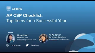 CodeHS Webinar AP CSP Course Checklist