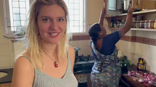 indian auntie teaches german girl to cook like a desi pro north indian food chaos 