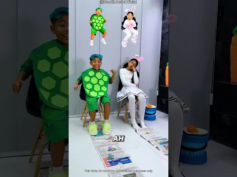 🐢🐇 La lenta tartaruga ha battuto il veloce coniglio! 😱🏆 #shortvideo