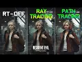 Resident Evil Requiem Ray Tracing OFF vs ON vs Path Tracing - Graphics Performance Comparison