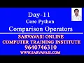 Online Core python Comparison Operators Day-11