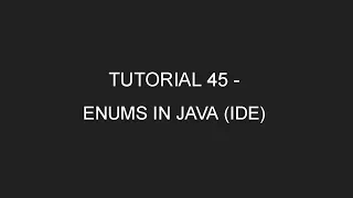 Java Programming Tutorial 45 - Enums in Java in English