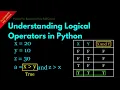 Understanding Logical Operators in Python Lesson 17 Python For Beginners