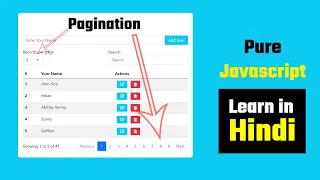 How to create Pagination in JavaScript Build Pagination JavaScript Hindi