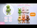 Download Lagu [PART 1] Crochet 6 in 1 long limbed animals keychain 🐸 🐰🐇🐤🐯🧸 - Head, Body, Arms, Legs | Mova DIY