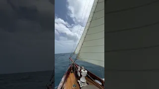 Finally sailing again! …fine weather for beating into the trade winds.