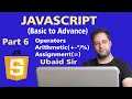 JavaScript Tutorial in Hindi for Beginners - JavaScript Operators Assignment Arithmetic operators
